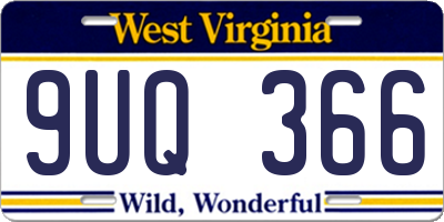WV license plate 9UQ366