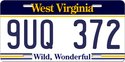 WV license plate 9UQ372