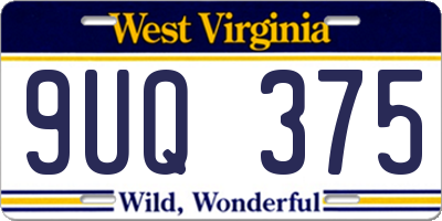 WV license plate 9UQ375