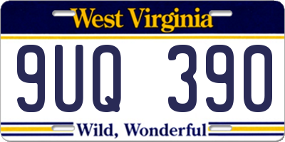 WV license plate 9UQ390