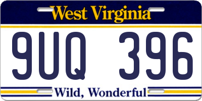 WV license plate 9UQ396