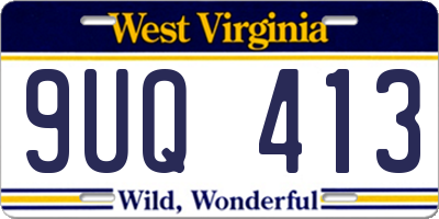 WV license plate 9UQ413