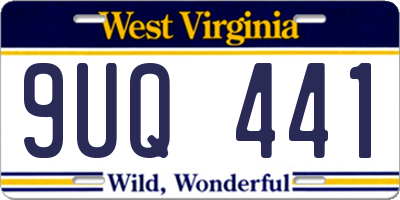 WV license plate 9UQ441
