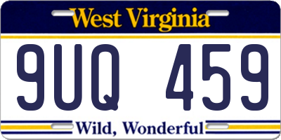 WV license plate 9UQ459