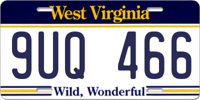 WV license plate 9UQ466