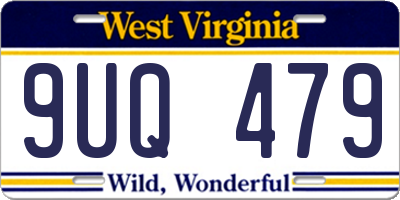 WV license plate 9UQ479