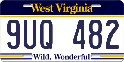 WV license plate 9UQ482