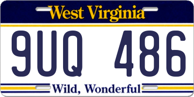 WV license plate 9UQ486