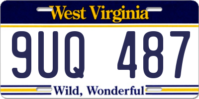 WV license plate 9UQ487
