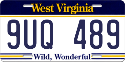 WV license plate 9UQ489