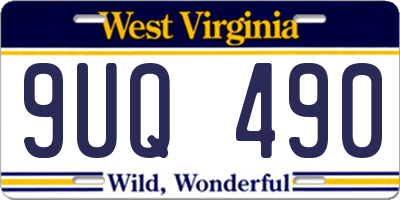 WV license plate 9UQ490