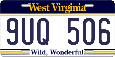 WV license plate 9UQ506