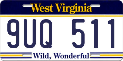 WV license plate 9UQ511