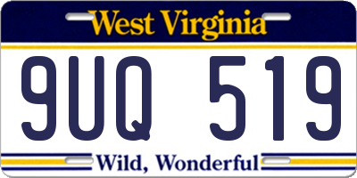 WV license plate 9UQ519