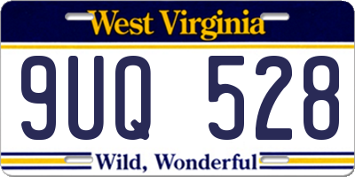 WV license plate 9UQ528