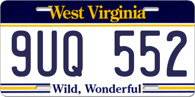 WV license plate 9UQ552