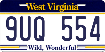 WV license plate 9UQ554