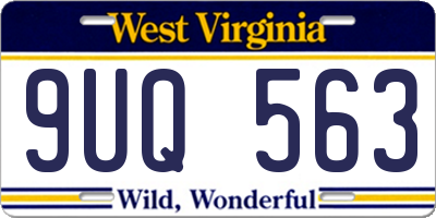 WV license plate 9UQ563