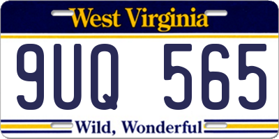 WV license plate 9UQ565