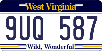 WV license plate 9UQ587