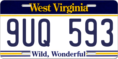 WV license plate 9UQ593