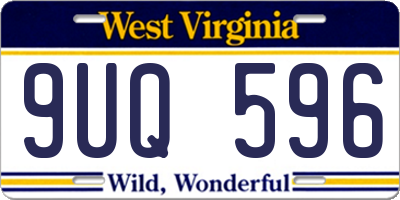 WV license plate 9UQ596
