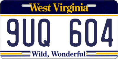WV license plate 9UQ604