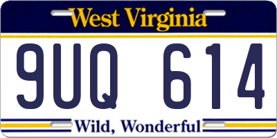 WV license plate 9UQ614