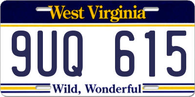 WV license plate 9UQ615