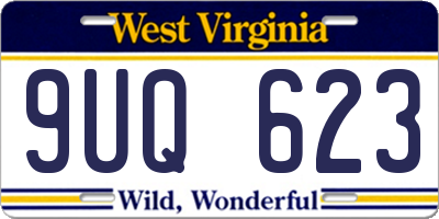 WV license plate 9UQ623