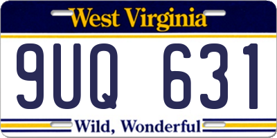 WV license plate 9UQ631