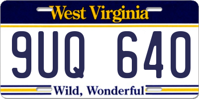 WV license plate 9UQ640