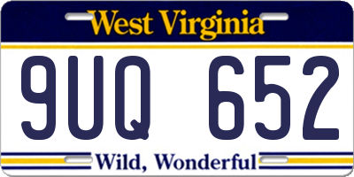 WV license plate 9UQ652