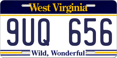 WV license plate 9UQ656
