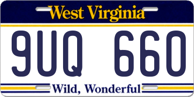 WV license plate 9UQ660