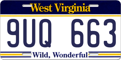 WV license plate 9UQ663