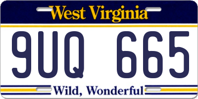 WV license plate 9UQ665