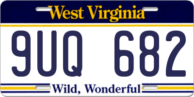 WV license plate 9UQ682