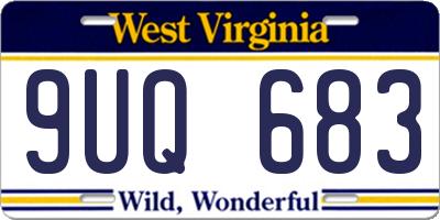 WV license plate 9UQ683