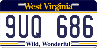 WV license plate 9UQ686