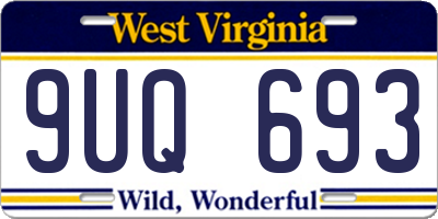 WV license plate 9UQ693