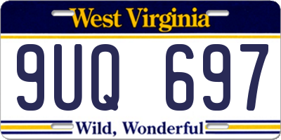 WV license plate 9UQ697