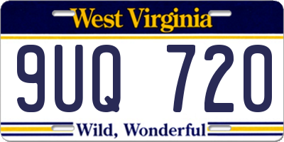 WV license plate 9UQ720