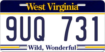 WV license plate 9UQ731