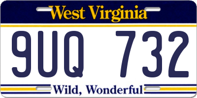 WV license plate 9UQ732
