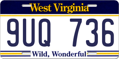 WV license plate 9UQ736