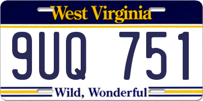 WV license plate 9UQ751