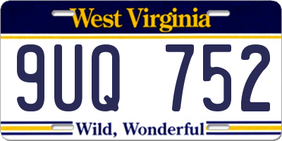 WV license plate 9UQ752