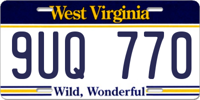 WV license plate 9UQ770