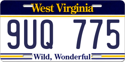 WV license plate 9UQ775